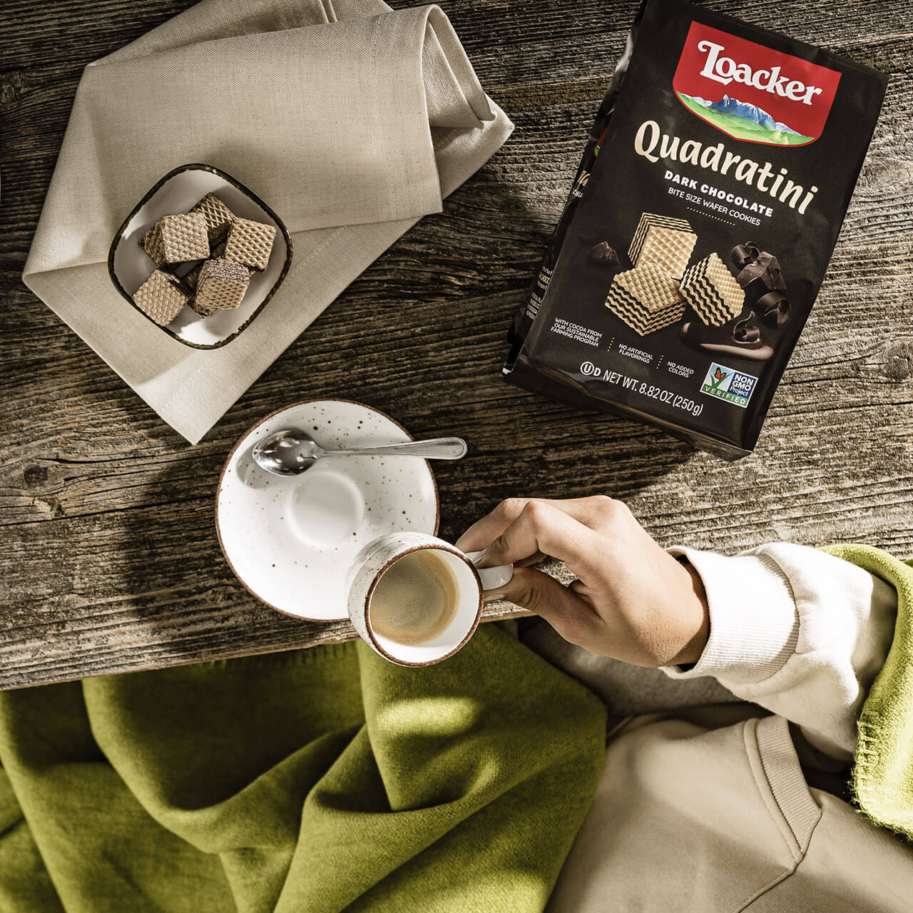 Quadratini Dark Chocolate, Creme-Filled Wafer Cookies, 8.82 oz. Bag - Image 4